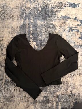 Gilly Hicks Black Scoop Neck Long-Sleeve Top